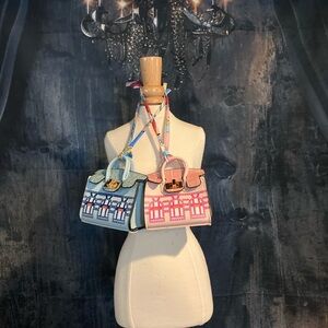 Chic Women's Mini Handbag Charms - Blue and Pink